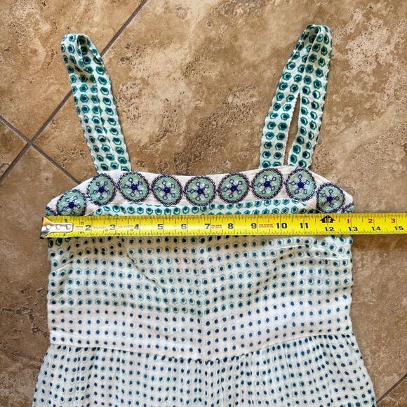 Tuckernuck Oliphant Strappy Maxi Dress Astrid Size XXS White Blue Embroidered - Picture 14 of 16